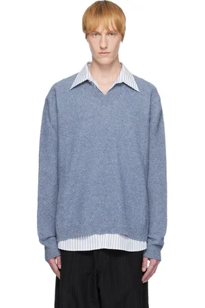 Maison Margiela Blue Pile Knit Sweater
