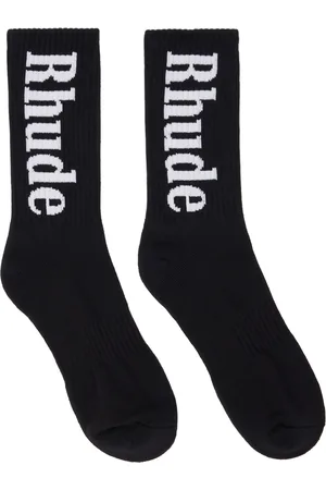 Rhude SSENSE Exclusive Black RH Vertical Socks