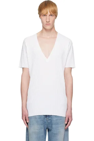 Maison Margiela White Rib-Knit Sweater