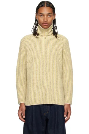 Guest In Residence Green & Brown Tri Rib Turtleneck