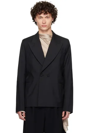 AARON ESH Black D Breasted Wool Blazer