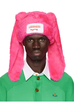 Charles Jeffrey Loverboy Pink Fluffy Chunky Rabbit Beanie