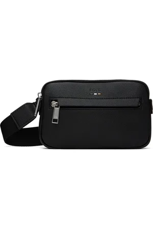 HUGO BOSS Black Pebble-Grained Faux-Leather Bag