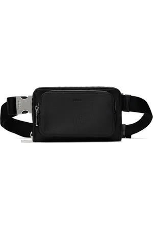 HUGO BOSS Black Pebble-Grained Leather Wallet Bag