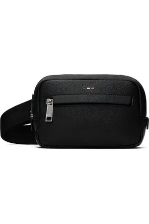 HUGO BOSS Black Pebble-Grained Faux-Leather Bag