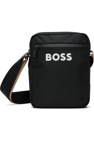 HUGO BOSS Black Contrast Logo Signature Crossbody Bag