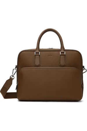 HUGO BOSS Brown Emed Logo Briefcase