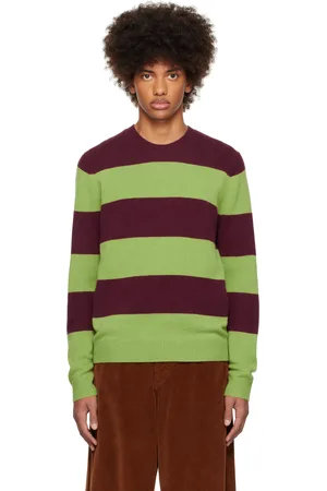 Guest In Residence Green & Burgundy Stripe Sweater