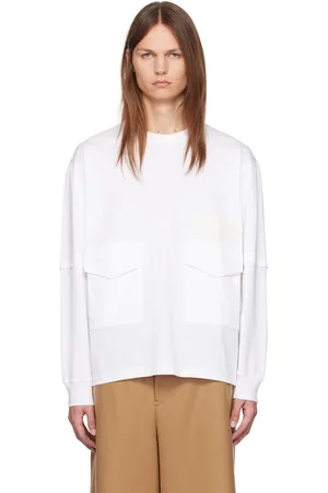 SACAI White Flap Pocket Long Sleeve T-Shirt
