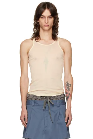 Maison Margiela Beige Semi-Sheer Tank Top