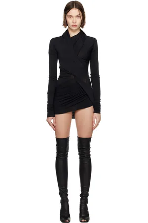 Rick Owens Black Porterville Magnetic LS Minidress