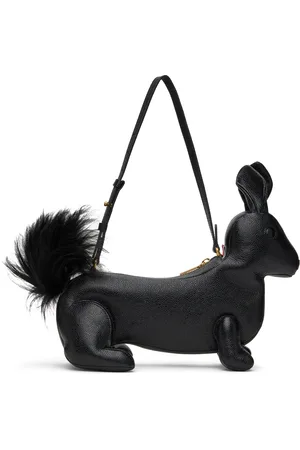 Thom Browne Black Pebble Grain Rabbit Bag