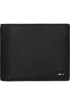 HUGO BOSS Black Grained Faux-Leather Trifold Wallet