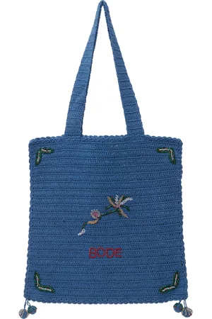 BODE Blue Laurel Crochet Tote