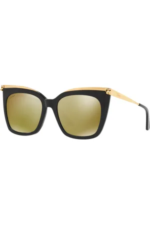 Cartier Unisex Sunglasses CT0030S - Frame color: Black Gold, Lens color: