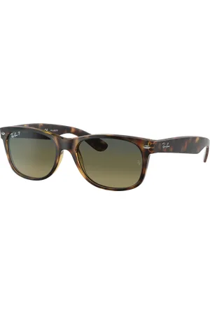 Ray-Ban Unisex Sunglasses RB2132 New Wayfarer Classic - Frame color: Havana, Lens color: Blue/Green