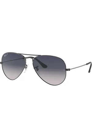 Ray-Ban Unisex Sunglasses RB3025 Aviator Gradient - Frame color: Gunmetal, Lens color: Blue/Grey