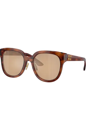 Miu Miu Woman Sunglasses MU 01ZS - Frame color: Striped Tobacco, Lens color: