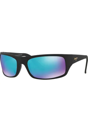 Maui Jim Unisex Sunglasses Peahi - Frame color: Black Matte Rubber, Lens color: