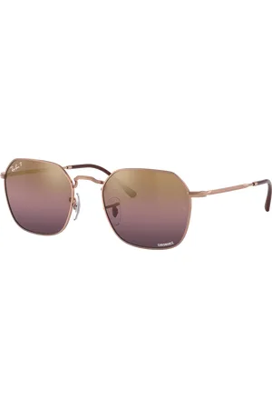 Ray-Ban Unisex Sunglasses RB3694 Jim - Frame color: Rose Gold, Lens color: Gold/Red