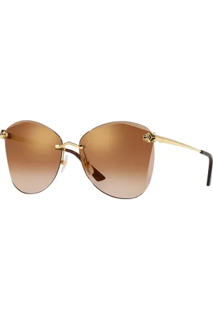 Cartier Woman Sunglasses CT0398S-002 - Frame color: Gold, Lens color: