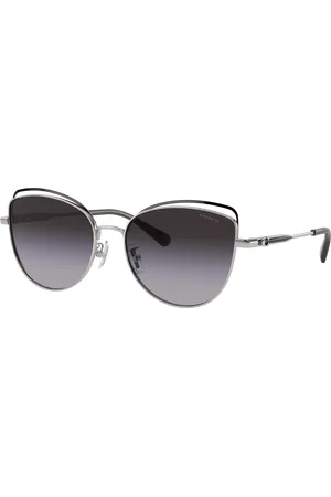 Coach Woman Sunglasses HC7162 CR621 - Frame color: Shiny Silver/Black, Lens color: