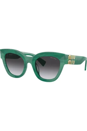Miu Miu Woman Sunglasses MU 01YS - Frame color: Green, Lens color: