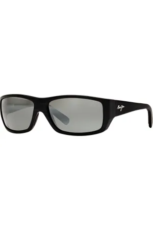 Maui Jim Unisex Sunglasses 123 Wassup - Frame color: Matte Black Woodgrain, Lens color: