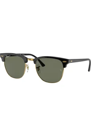 Ray-Ban Unisex Sunglasses RB3016 Clubmaster Classic - Frame color: Black On Gold, Lens color: