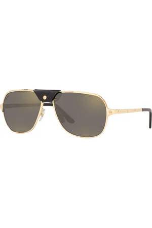 Cartier Unisex Sunglasses CT0165S - Frame color: Gold, Lens color: