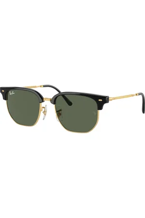 Ray-Ban Unisex Sunglasses RB9116S New Clubmaster Kids - Frame color: Black On Gold, Lens color: