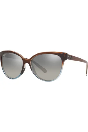 Maui Jim Woman Sunglasses 537 Olu Olu - Frame color: Translucent Dark Chocolate/Blue, Lens color: