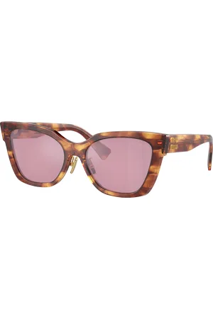 Miu Miu Woman Sunglasses MU 02ZS - Frame color: Striped Tobacco, Lens color:
