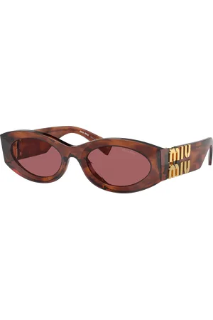Miu Miu Woman Sunglasses MU 11WS - Frame color: Striped Tobacco, Lens color: