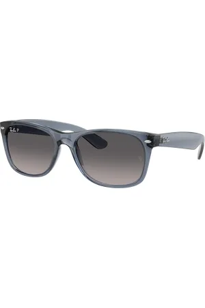 Ray-Ban Unisex Sunglasses RB2132 New Wayfarer - Frame color: Transparent Dark Blue, Lens color: