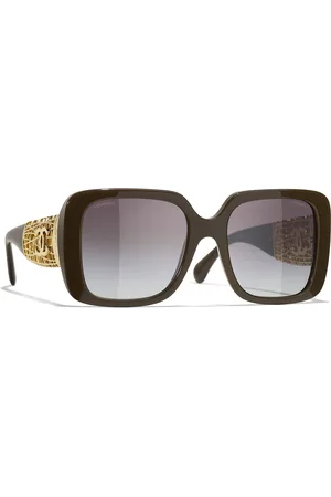 CHANEL Woman Sunglasses Square Sunglasses CH5532 - Frame color: Dark Taupe, Lens color: