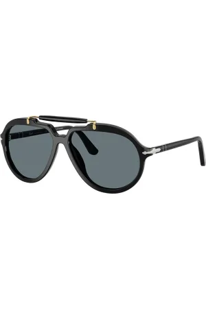 Persol Unisex Sunglasses PO0202S - Senna Series - Frame color: Black, Lens color: