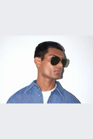 Ray-Ban Unisex Sunglasses RB3026 Aviator Large Metal II - Frame color: Arista Gold, Lens color: