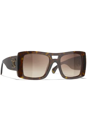 CHANEL Woman Sunglasses Square Sunglasses CH5539A - Frame color: Dark Havana, Lens color:
