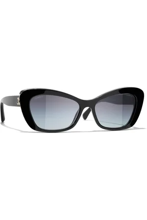 CHANEL Woman Sunglasses Cat Eye Sunglasses CH5481H - Frame color: Black & Gold, Lens color: