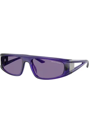Armani Exchange Unisex Sunglasses AX4159SU - Frame color: Shiny Transparent Violet, Lens color: