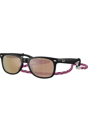 Ray-Ban Unisex Sunglasses RB9052S New Wayfarer Kids Summer Capsule - Frame color: Rubber Black, Lens color: