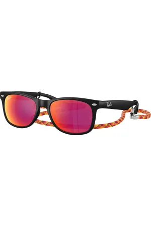 Ray-Ban Unisex Sunglasses RB9052S New Wayfarer Kids Summer Capsule - Frame color: Rubber Black, Lens color: