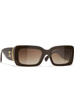 CHANEL Woman Sunglasses Rectangle Sunglasses CH5534A - Frame color: Dark Taupe, Lens color: