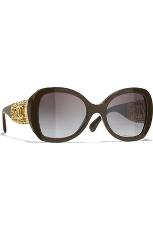 CHANEL Woman Sunglasses Butterfly Sunglasses CH5531A - Frame color: Dark Taupe, Lens color: