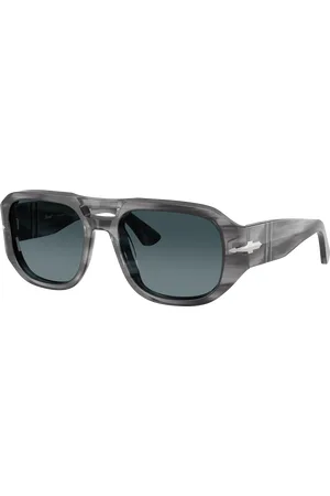 Persol Unisex Sunglasses PO3373S - Vincent - Frame color: Striped Grey, Lens color: