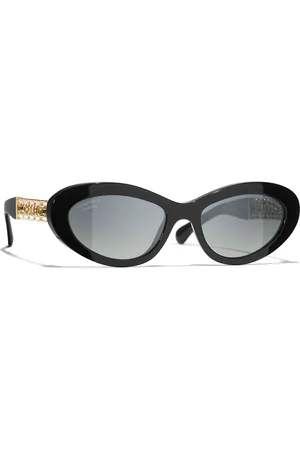 CHANEL Woman Sunglasses Cat Eye Sunglasses CH5538QA - Frame color: Black, Lens color: