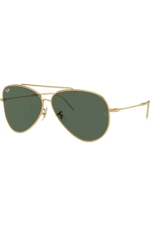 Ray-Ban Unisex Sunglasses RBR0101S Aviator Reverse - Frame color: Arista Gold, Lens color: