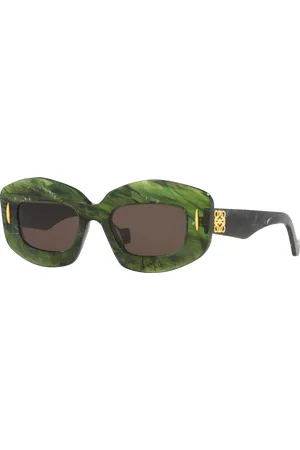 Loewe Woman Sunglasses Chunky Anagram LW40114I - Frame color: Green, Lens color: