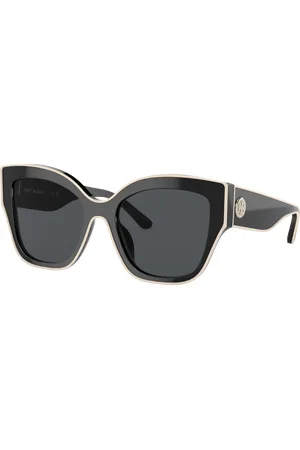 Tory Burch Woman Sunglasses TY7184U - Frame color: Black With Ivory Piping, Lens color: